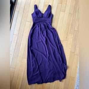 Purple chiffon bridesmaid / prom dress